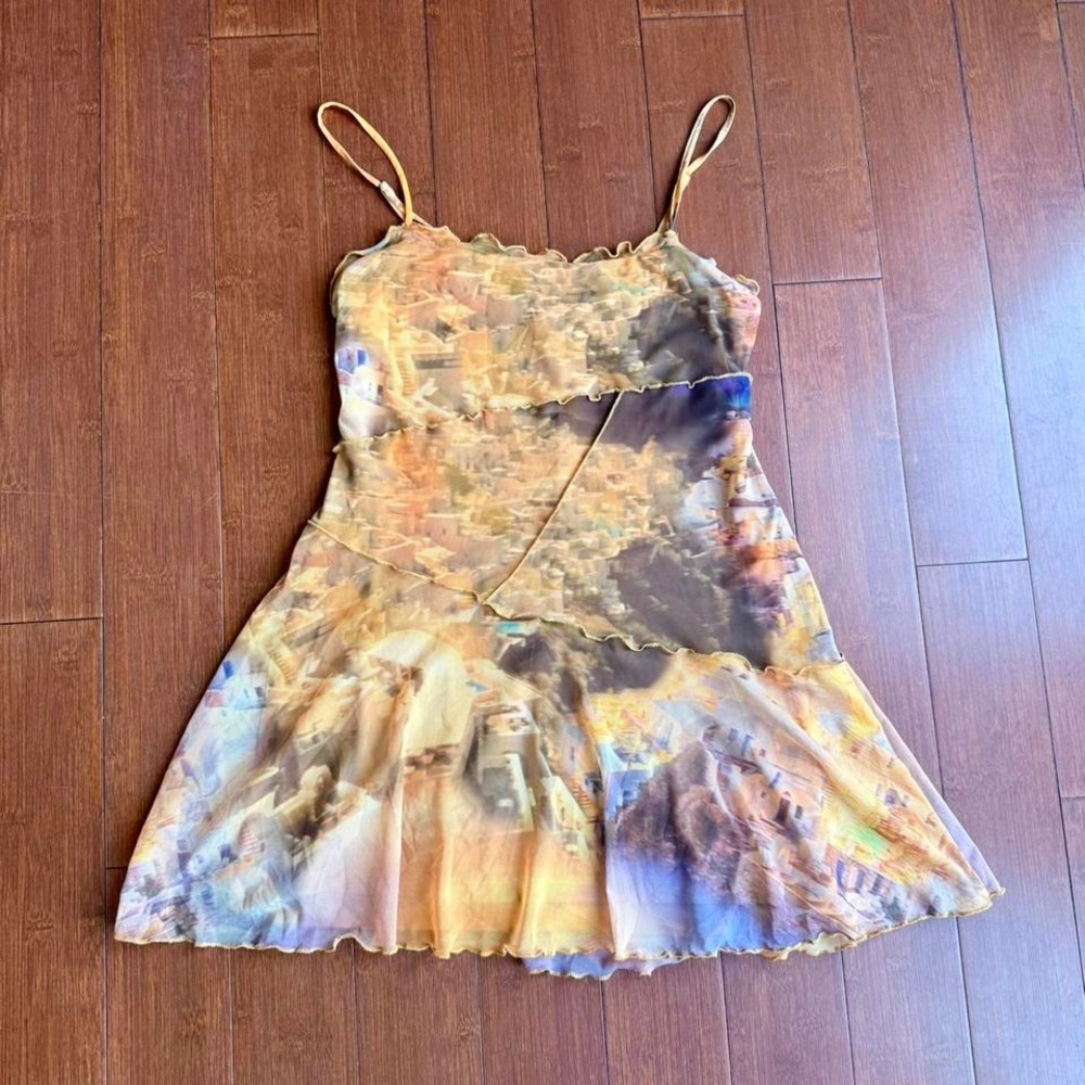Yellow and Blue Urban Outfitters Mini Dress